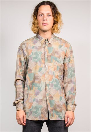 90'S VINTAGE ABSTRACT PATTERN FESTIVAL SHIRT