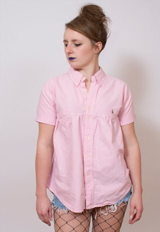 REWORKED RALPH LAUREN PINK BABYDOLL SHIRT 12