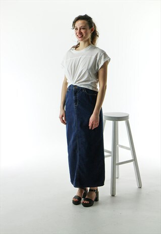 MAXI DENIM SKIRT / LONG STRAIGHT JEANS SKIRT