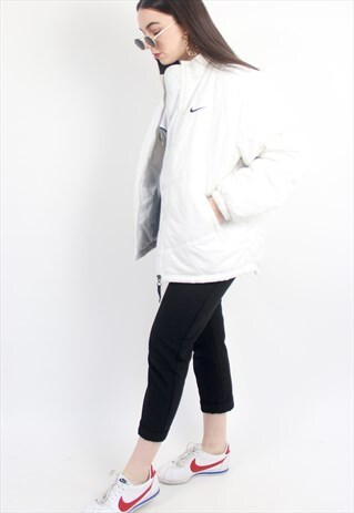 90'S RETRO WHITE OVERSIZED PUFFER JACKET