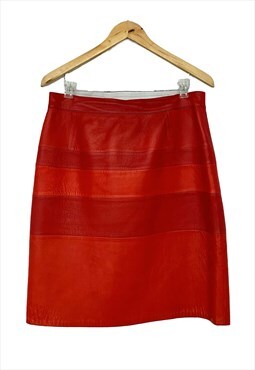 Loewe Vintage red leather skirt L