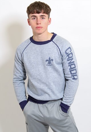 VINTAGE CANADA ARM LOGO SWEATSHIRT IN GREY MEDIUM