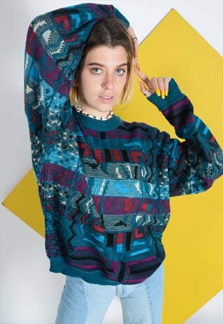 VINTAGE JUMPER WITH ABSTRACT PATTERN