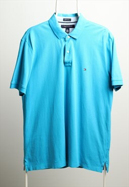 Vintage Tommy Hilfiger Logo Polo Shirt Blue 