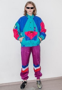90's Vintage rave/track jacket in multicolor