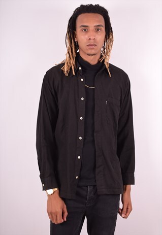 LEVI'S MENS VINTAGE SHIRT MEDIUM BLACK 90S