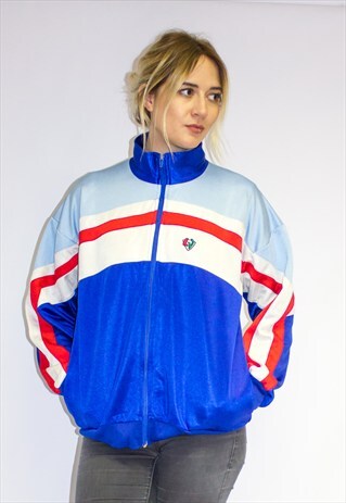 VINTAGE 90'S BLUE ZIP UP JACKET