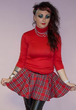 Pretty Disturbia Red Tartan Punk Mini Skirt 