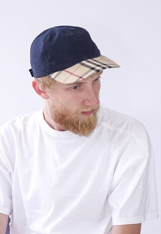 VINTAGE MENS BURBERRY NOVA CHECK VISOR CAP