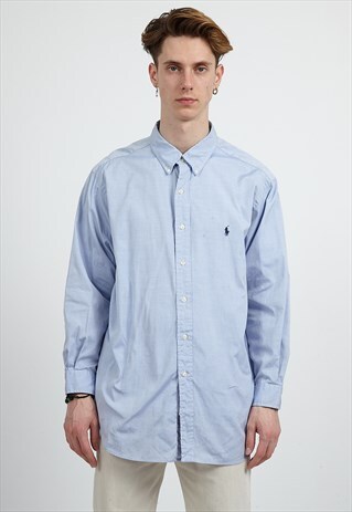 VINTAGE BLUE RALPH LAUREN LONG SLEEVE SHIRT