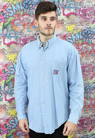 VINTAGE 90S CHAPS RALPH LAUREN SHIRT. UNISEX.