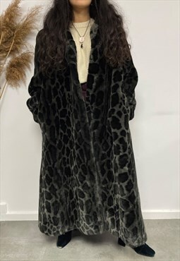 Incredible Unique Faux Fur Leopard Print Coat