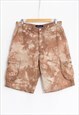 TIE DYE CARGO SHORTS REWORKED IN BROWN