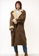  Suede Sheepskin Leather Shearling Coat size Medium 5298