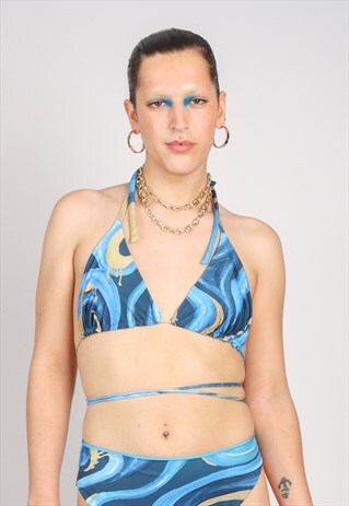 'APHRODITE' BIKINI TOP IN BLUE