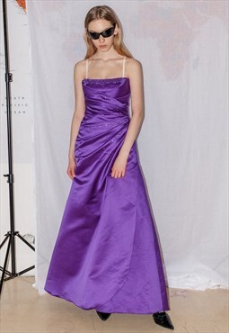 Y2K  red carpet evening dress in luxury purple