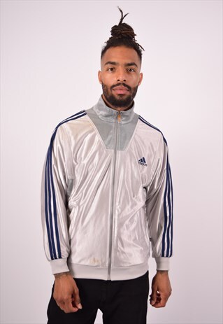 VINTAGE ADIDAS TRACKSUIT TOP JACKET GREY