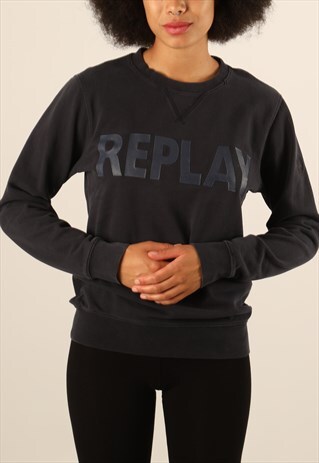 VINTAGE REPLAY PRINTED SPELLOUT SWEATSHIRT