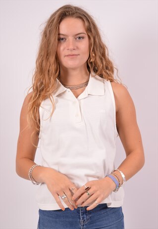 VINTAGE LEE POLO SHIRT SLEEVELESS WHITE