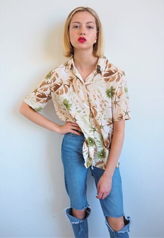 FLORAL BUTTON UP BLOUSE