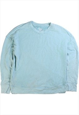 Time & Tru  Plain Heavyweight Crewneck Sweatshirt Medium Blu