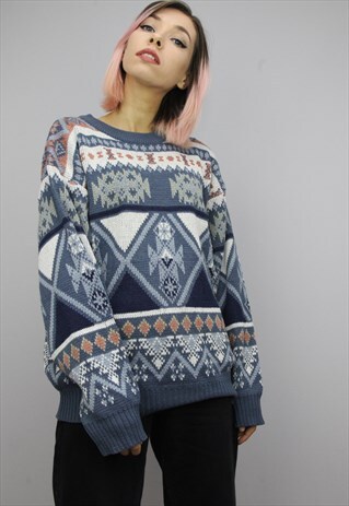 VINTAGE OVERSIZED PATTERNED JUMPER