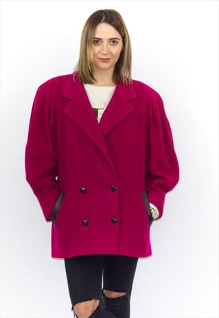 Vintage 80's Wool & Cashmere Raspberry Coat | Florrie Janes Vintage ...
