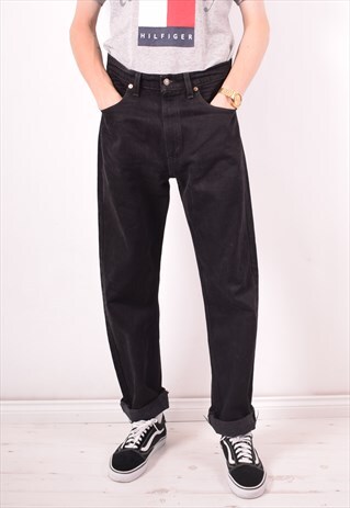 LEVI'S 505 MENS VINTAGE JEANS W33 L32 BLACK 90S