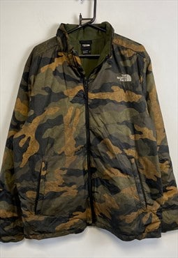 Camo Green North Face Quilted Jacket Men's XL