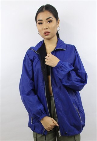 VINTAGE 90'S BLUE SHELL JACKET