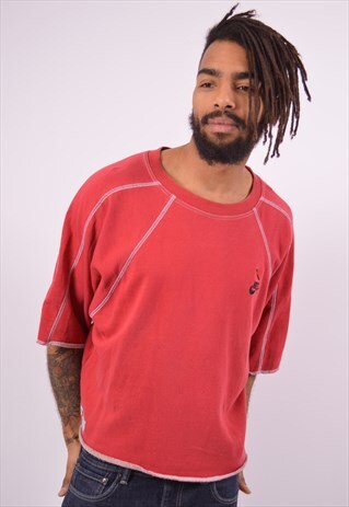 VINTAGE NIKE SWEATSHIRT JUMPER SHORT SLEEVE RED