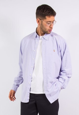 RALPH LAUREN SHIRT LILAC BUTTON DOWN COLLAR