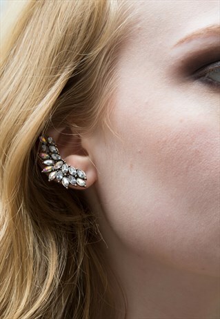 EAR CLIMBER CUFF JEWEL STONE SPARKLY EARRINGS