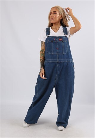 VINTAGE USA DICKIES DENIM DUNGAREES PLUS SIZE 20 3XL (51Q)