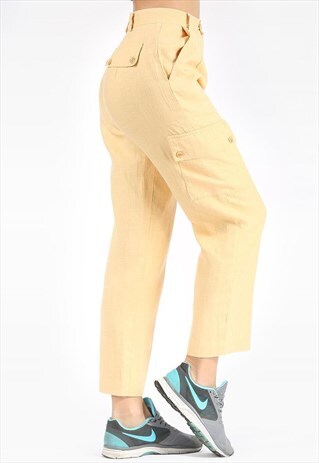 VINTAGE TAPERED LINEN TROUSERS