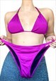 Vintage Y2K 90's/00's Purple Shimmer Tie Up Halter Bikini