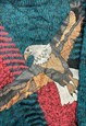 VINTAGE KNITTED JUMPER EMBROIDERED EAGLE PATTERNED SWEATER