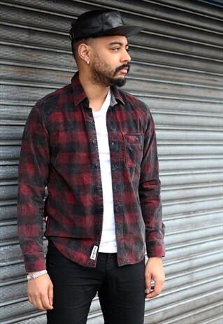VINTAGE CHECK LEVIS BURGUNDY SHIRT