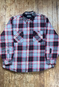 Flannel Checked Grey Padded Shirt