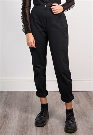 VINTAGE 90'S BLACK DENIM MOM HIGH WAIST JEANS