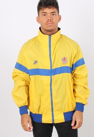 VINTAGE NIKE XL YELLOW WINDBREAKER FESTIVAL JACKET