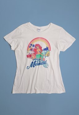 "The Little Mermaid" Disney Cartoon White T-shirt baby-tee