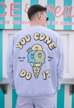 You Cone Do It Men's Ice Cream Graphic Sweatshirt 