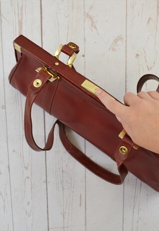 VINTAGE MORANDO MAROON HINGED SHOPPER