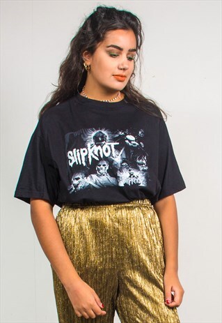 VINTAGE 90'S BLACK SLIPKNOT BAND T-SHIRT