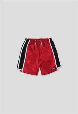 Vintage 90s Basketball Baggy Embroidered Logo Shorts in Red