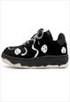 EMOJI CHUNKY SNEAKERS GRUNGE PLATFORM SKATER SHOES IN BLACK
