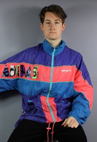 VINTAGE ADIDAS PACKABLE SHELL WINDBREAKER JACKET IN BLUE, PU