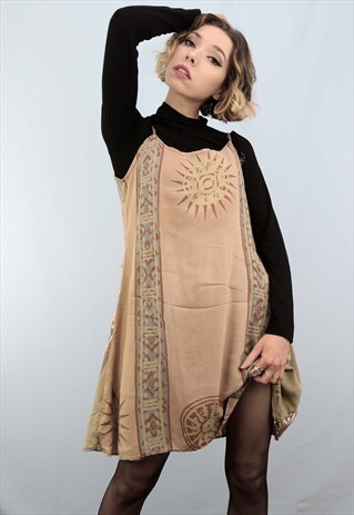 VINTAGE 90S PATTERNED SLIP DRESS BATIK
