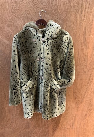 grey leopard print coat